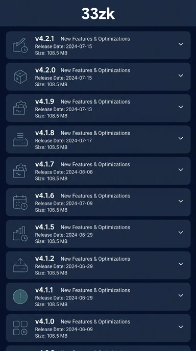 Riwayat Versi APK 33zk untuk Pengguna Android