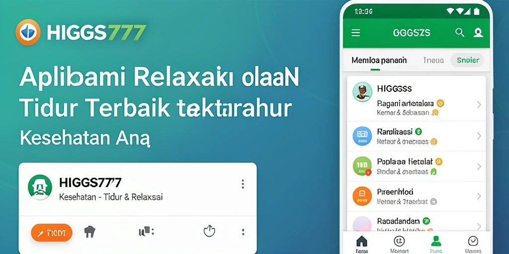 Antarmuka HIGGS777 yang intuitif untuk tidur dan relaksasi.