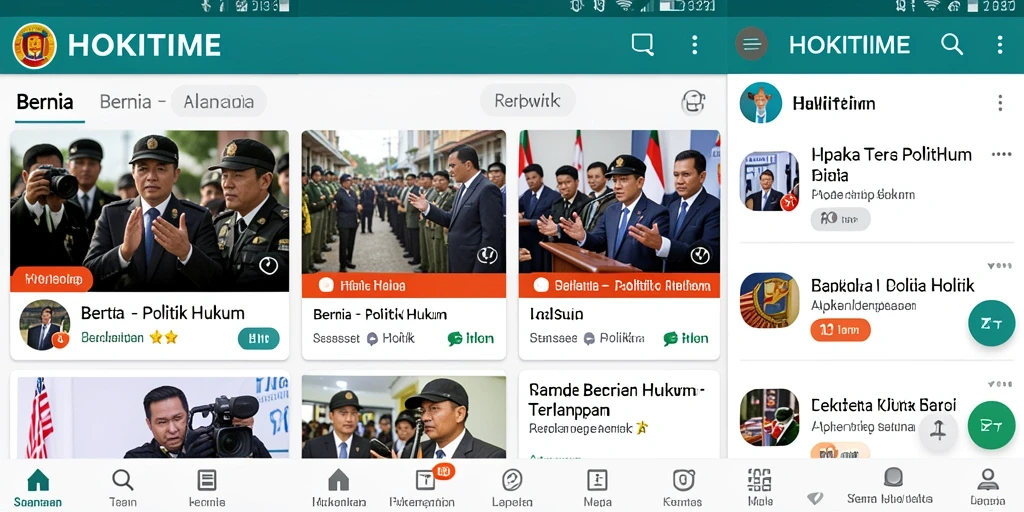 Tampilan antarmuka HOKITIME yang informatif dan menarik untuk berita politik hukum.