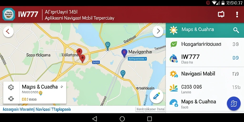 Tampilan antarmuka IW777 yang ramah pengguna untuk navigasi mobil.
