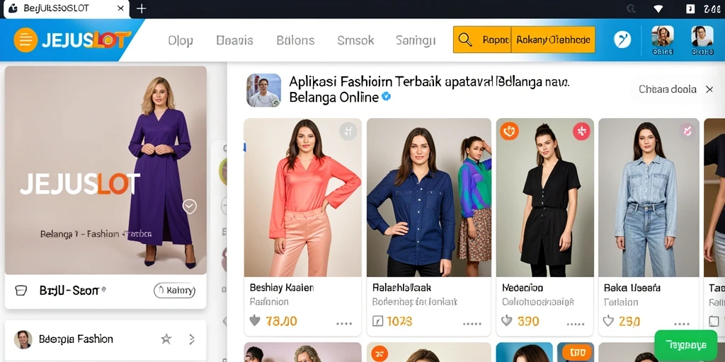 Antarmuka modern aplikasi JEJUSLOT yang memudahkan navigasi belanja fashion.