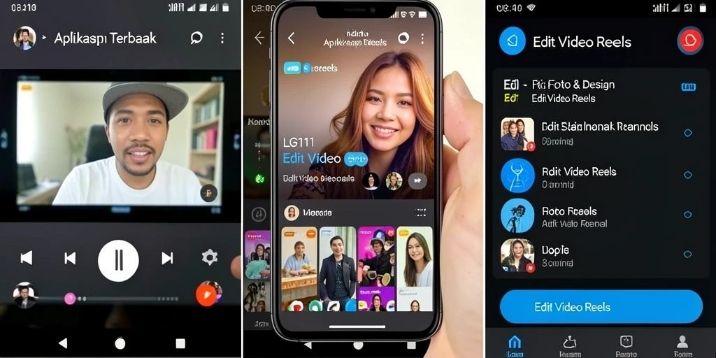 Tampilan antarmuka LG111 saat mengedit video reels yang menarik.