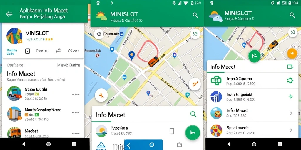 Antarmuka aplikasi MINISLOT dengan informasi lalu lintas terkini.