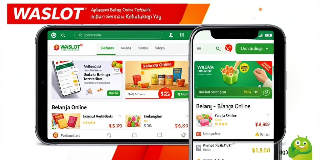 Antarmuka aplikasi WASLOT yang sederhana dan menarik untuk Belanja Online.